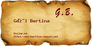 Gál Bertina névjegykártya